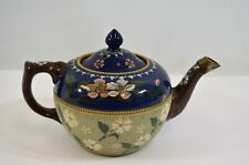 Lovatt Langley Ware Teapot Edmiston New York Imported Pottery Blue Floral Vtg