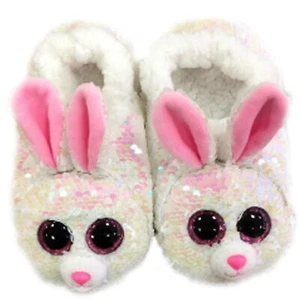 TY BEANIE BABIES SLIPPERS BUNNY SEQUIN SLIPPERS SMALL MEDIUM LARGE NEW WITH TAGS - Picture 1 of 1