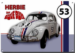HERBIE THE LOVE BUG METAL SIGN,(A3) SIZE.HIGH GLOSS FINISH.FAMOUS FILM CARS - Picture 1 of 1