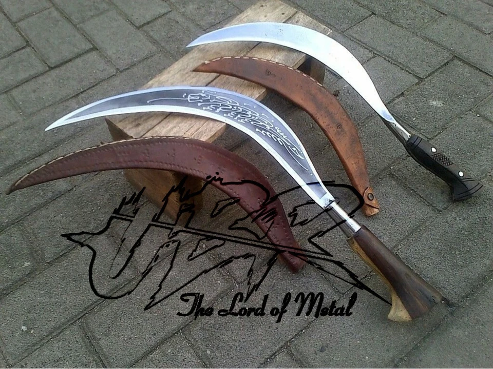 Серп фермерский ручной ковки Ubr с кожаными ножнами - серп инструмент на заказ - Изображение 1 из 1