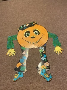 Vintage anni 70 Beistle Hippie Jack-o-Lantern snodato Halloween decorazione fustellata - Foto 1 di 11