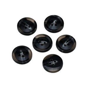 20PCS Black Resin Buttons, 4-Hole, Round, Smooth Finish, for Sewing - Picture 1 of 5