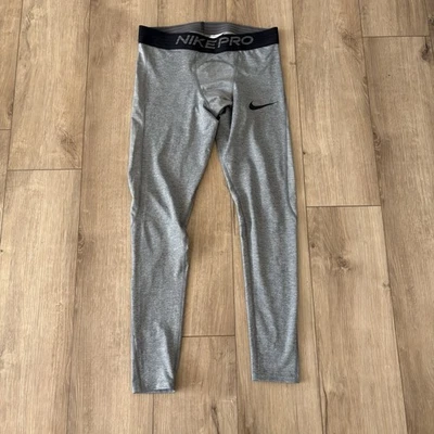 Nike Pro Dri-Fit Compression Pants Mens Large L Gray Training Leggings Athletic - Image 1 of 4