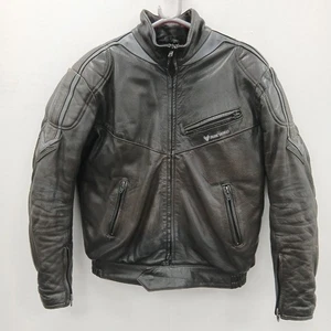 Frank Thomas Men's Leather Motorcycle Jacket Size 42 Black Armoured RMF17-SM - Picture 1 of 7