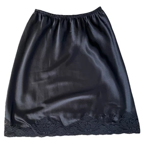 CHRISTIAN DIOR Paris New York Vintage MCM Black Pinup Style Half SLIP Small - Picture 1 of 7