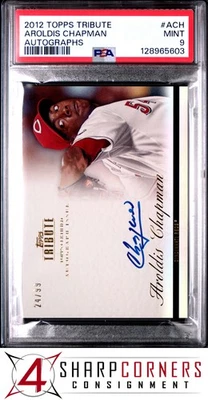 Autógrafos tributo Topps 2012 #ach Aroldis Chapman #/99 Pop 1 PSA 9 - Imagen 1 de 2