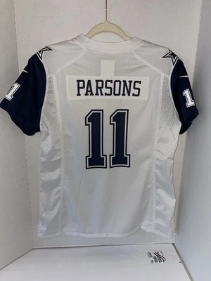 耐克 Micah Parsons 白色达拉斯牛仔备用比赛团队球衣女式 L 码 — 第 1/4 张图片