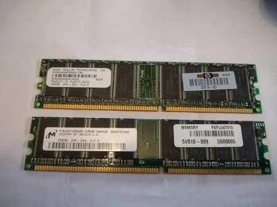 512 MB (2x256 MB), 184 pines, DDR-333 MHz, UDIMM, 2,5 V, CL2,5, sin búfer Foto 1 de 3