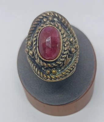 Anello In Argento 925 Radice Di Rubino  16,5 - Immagine 1 di 4