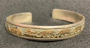 Geschichtenerzähler Manschette Armband Sterling TSK 1/20 12K GF Jagdszene ? Butte - Bild 1 von 15