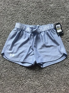 Under Armour Youth Girls' Play Up Solid Shorts Youth Medium Blue - Picture 1 of 5