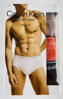 Paquete de 3 calzoncillos Calvin Klein para hombre 100 % algodón, rosa polvorienta, rojo y negro - pequeños Foto 1 de 3