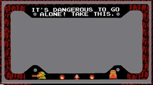 Zelda - Its Dangerous to Go Alone License Plate Frame - Link Hyrule - Picture 1 of 1