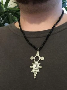 NEU Silber Tuareg Kompass Sahara Wüste Halskette Charm Anhänger aus Marokko Geschenk - Bild 1 von 17