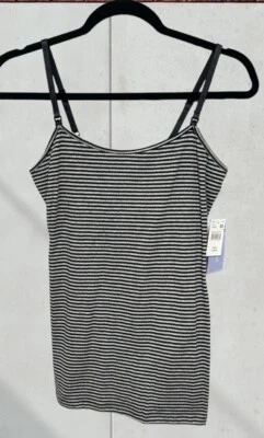 Motherhood maternity nursing camisole tank top shirt black gray striped $25 new - Image 1 of 4