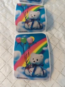 Lot Of 77 Vintage Teddy Bear, Rainbow, Balloon Smile Makers Rectangular Stickers - Picture 1 of 6