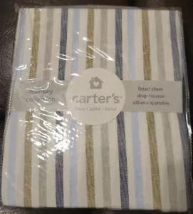 NEW Carter's Monkey Collection Fitted Crib Sheet Baby Boy Girl Unisex Nursery - Picture 1 of 1
