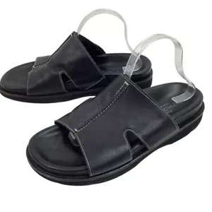 Sandalias Donal J Pliner para hombre 10 sandalias de cuero negras - Imagen 1 de 12