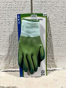 1-Pair EXPERT GARDENER Women’s Size M Water-Resistant Gardening Gloves • Green