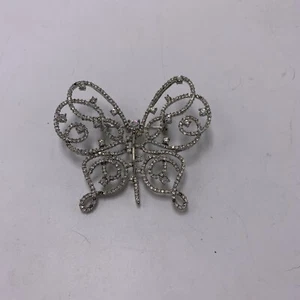 Sample Carolee silver tone clear crystal butterfly 2-1/2" brooch/pin Jy62 - Picture 1 of 5