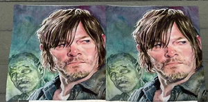 2 Walking Dead Daryl Dixon Zombie Satchwill 17” Pillow Case Halloween Decor - Picture 1 of 6