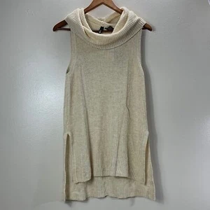 Ultra flirt Tan Cowl Neck Knitted Sleeveless Women’s Sweater Size XL - Picture 1 of 10