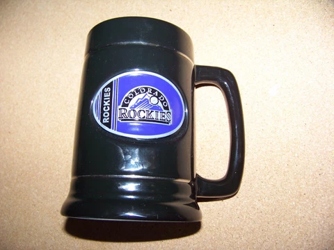 Colorado Rockies pewter logo black handled tankard stein mug Cover