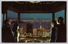 San Francisco CA, Skyline Night Lights Fairmont Crown Sky-Lift, Vintage Postcard