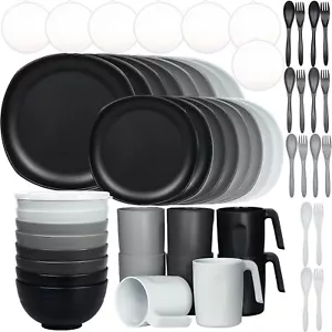 Geschirr Set für 8 Personen 56-teilig Speiseteller Tafel Unzerbrechlich B1176 - Bild 1 von 7