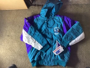 Charlotte Hornets Apex One Jacket Parka OG 1990's BNWT NBA Michael Jordan sz L - Picture 1 of 7