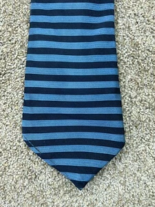Brooks Brothers Makers Tie Blue Striped Necktie Silk 54.5" Handmade in USA - Picture 1 of 5