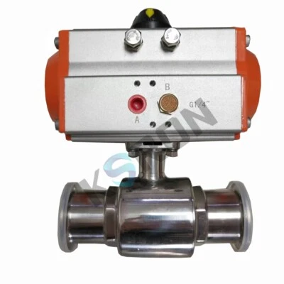 2-1/4'' Single Acting Tri-Clamp Sanitary Pneumatic Ball Valve 2-Way SS304 NC - Image 1 of 3