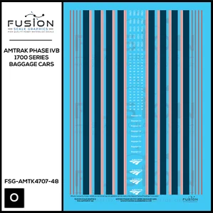 O Scale Amtrak Phase IVb 1700 Series Baggage Cars Decal Set - Picture 1 of 1