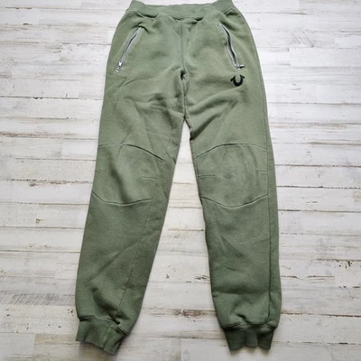 True Religion Comfortable Zip Joggers Lounge/Sweat Pants Olive Medium - Image 1 of 4