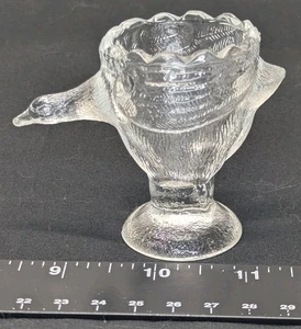 VINTAGE EGG CUP ~pressed glass~ GOOSE CUTE! - Picture 1 of 6