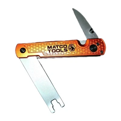 MATCO TOOLS ПОВСЕДНЕВНОЕ НОШЕНИЕ СКЛАДНОЙ ЗАЖИМ ПОДЪЕМНИК И НОЖ С АЛЮМИНИЕВОЙ РУЧКОЙ ОРАНЖЕВЫЙ - Изображение 1 из 4