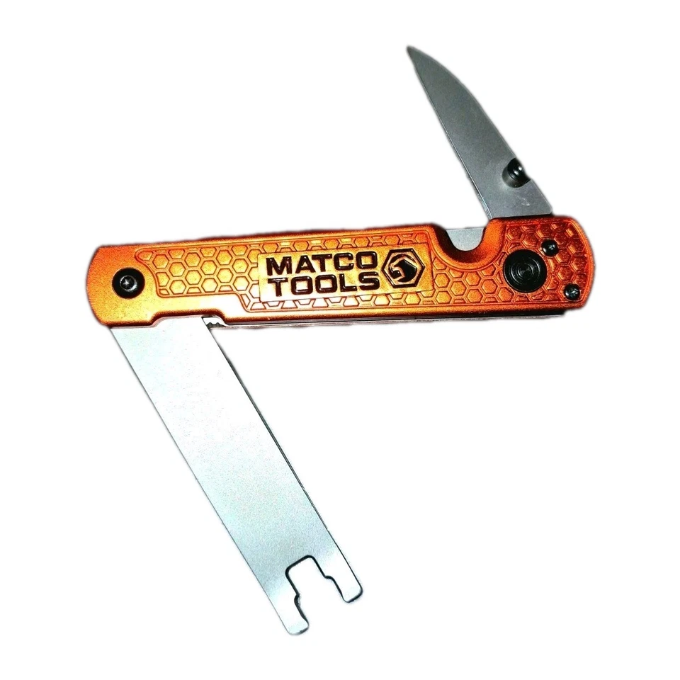 MATCO TOOLS EVERYDAY CARRY FOLDING CLIP LIFTER KNIFE WITH ALUMINUM HANDLE ORANGE - Image 1 of 4