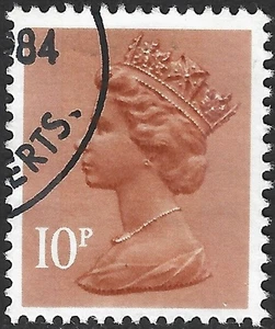 1984 Sg X886b 10p orange-brown (Type II) Fine Used - Picture 1 of 2