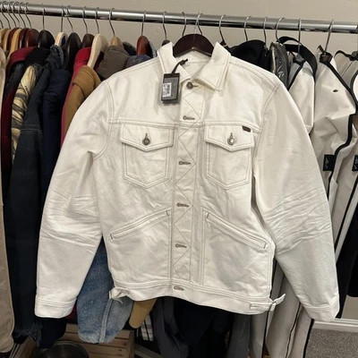 Chaqueta Tom Ford Para Hombre Mediana Blanca Lona Denim Trucker Hecha en EE. UU. Nueva Con Etiquetas Foto 1 de 4