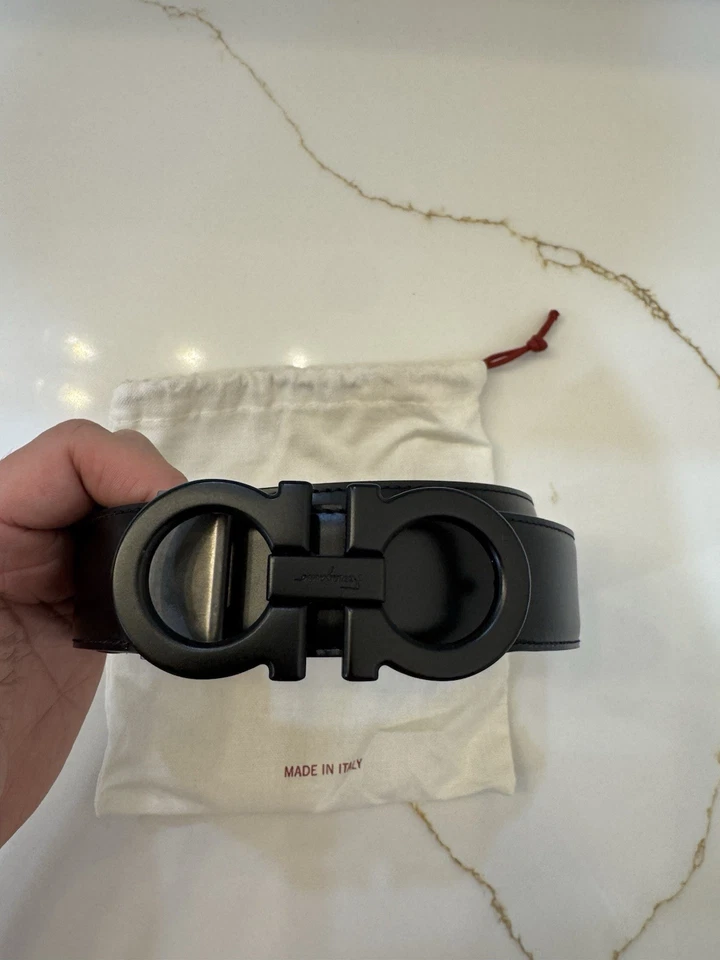 Auténtico Cinturón Negro Salvatore Ferragamo EE. UU. Talla 36-38 Foto 1 de 4