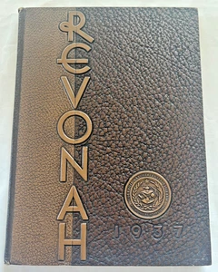 🍒 Vintage 1937 The Revonah Hanover College Yearbook Hardcover 🍒 - Imagen 1 de 4