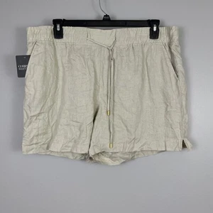 Company Ellen Tracy Womens Size XL Sandstone Linen Drawstring Shorts Pockets - Picture 1 of 7