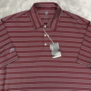 NIKE GOLF Camisa Polo Seca Calce Para Hombres Grande Rendimiento LOGO Granate Azul Rayas Nueva con Etiquetas - Imagen 1 de 24