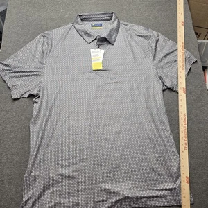 Jack Nicklaus Polo Shirt XL Black Gray Geometric UPF 50 Moisture Wicking NWT - Picture 1 of 13
