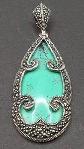 925 CFJ Türkis & Markasit Sterling Silber 925 Anhänger - Bild 1 von 4