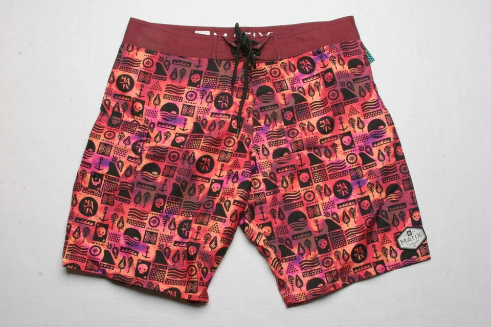 MATIX Batix Boardshort (34) Burgundy - Image 1 of 1