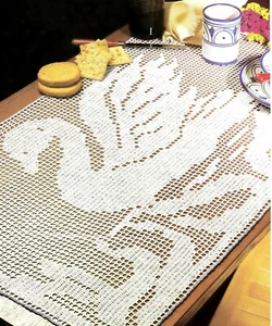 PRETTY Single Swan Filet Doily/Crochet Pattern INSTRUCTIONS ONLY - Picture 1 of 1