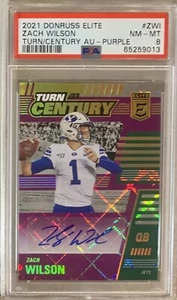2021 Donruss Elite Turn Of The Century Zach Wilson Auto Card #TTC-ZWI /49 PSA 8 - Picture 1 of 2