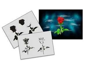 AS-189 Rose stencil acrylic airbrush spray wall paint ! Duty-fees free ! - Picture 1 of 2