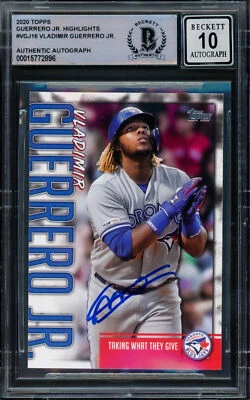 Vladimir Guerrero Jr. 2020 Topps Highlights Card Gem 10 Auto Beckett 15772896 - Image 1 of 2
